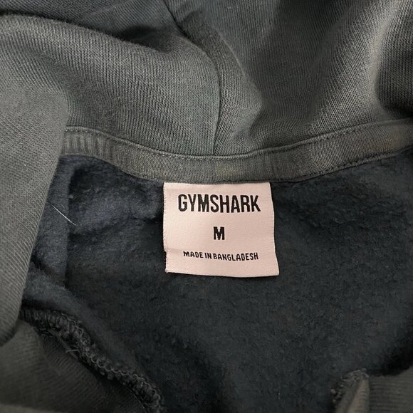 Gymshark Mens Teal Blue Green Long Sleeve Hoodie Hooded Sweatshirt Size Medium - Picture 4 of 5